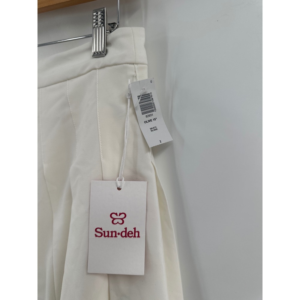 Aritzia Sun deh White Pleated Mini Skirt 2 NWT - Picture 7 of 8